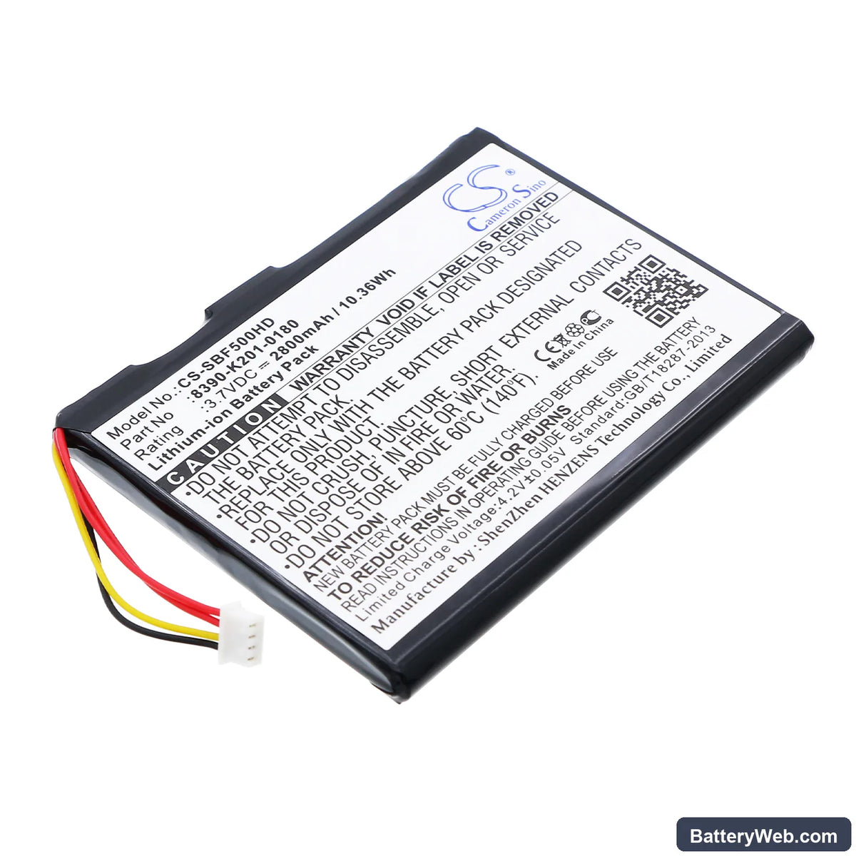 Seagate GoFlex Satellite Mobile Wireless Storage STBF500101 Replacement Battery, 3.7V, 2800mAh, Li-ion 2