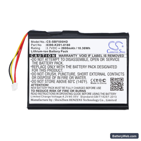 Seagate GoFlex Satellite Mobile Wireless Storage STBF500101 Replacement Battery, 3.7V, 2800mAh, Li-ion 4