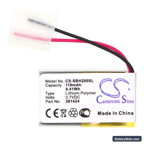 Sony SBH-20 Replacement Battery, 3.7V, 110mAh, Li-Polymer 3