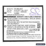 Samsung Digimax i6 PMP Replacement Battery, 3.7V, 820mAh, Li-ion 3