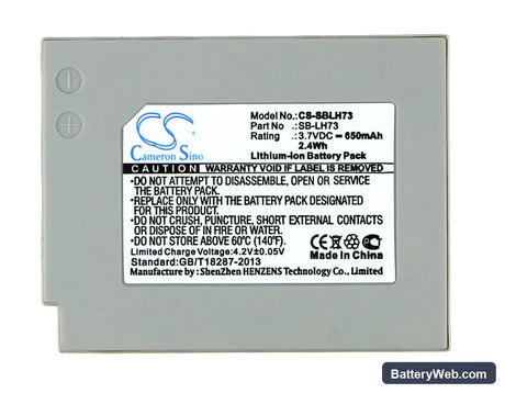 Samsung SDC-MS61S Replacement Battery, 3.7V, 650mAh, Li-ion 5