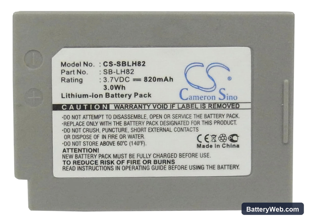 Samsung SDC-MS21B Replacement Battery, 3.7V, 820mAh, Li-ion 5