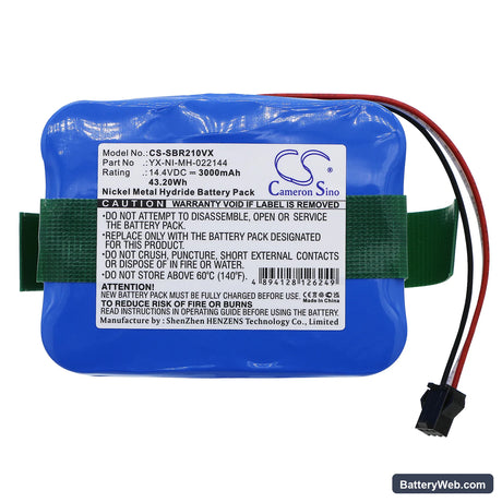 BobSweep bObi Classic Replacement Battery, 14.4V, 3000mAh, Ni-MH 3