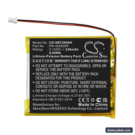 Suunto Spartan Trainer Replacement Battery, 3.7V, 230mAh, Li-Polymer 3