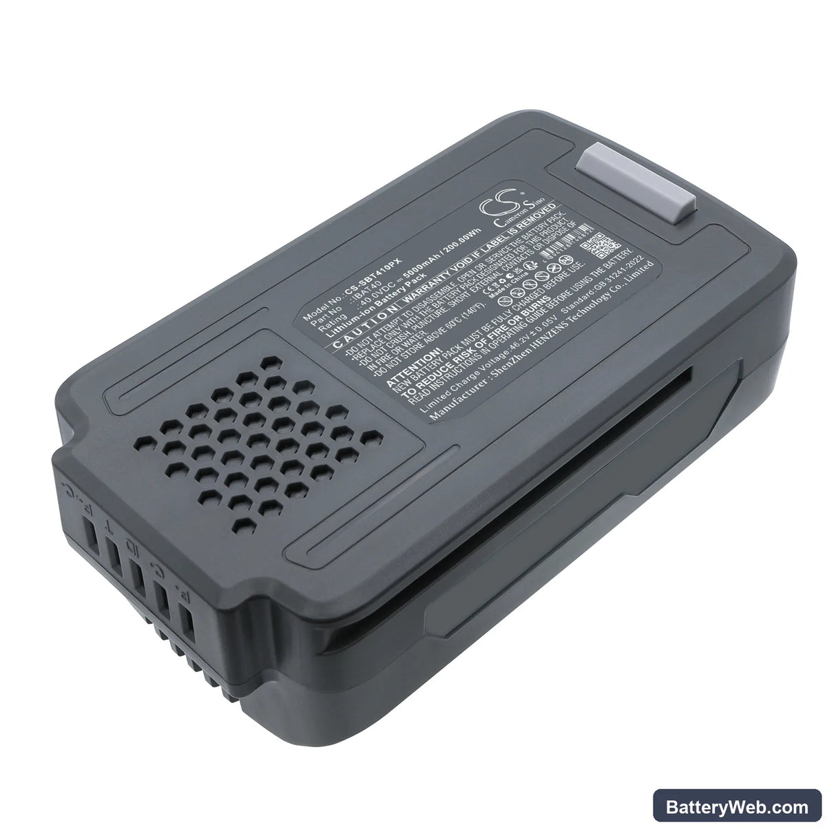 Snow Joe iON18SB Replacement Battery, 40V, 5000mAh, Li-ion 3