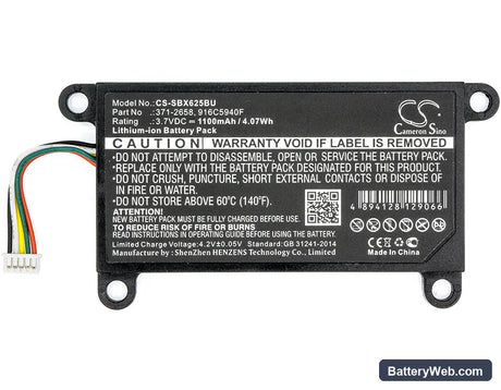 Sun Blade Raid Card 5 Replacement Battery, 3.7V, 1100mAh, Li-ion 3
