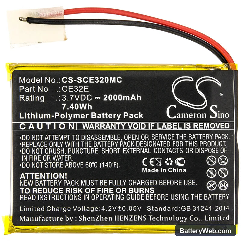 Safety Vision Prima Facie Replacement Battery, 3.7V, 2000mAh, Li-Polymer 3