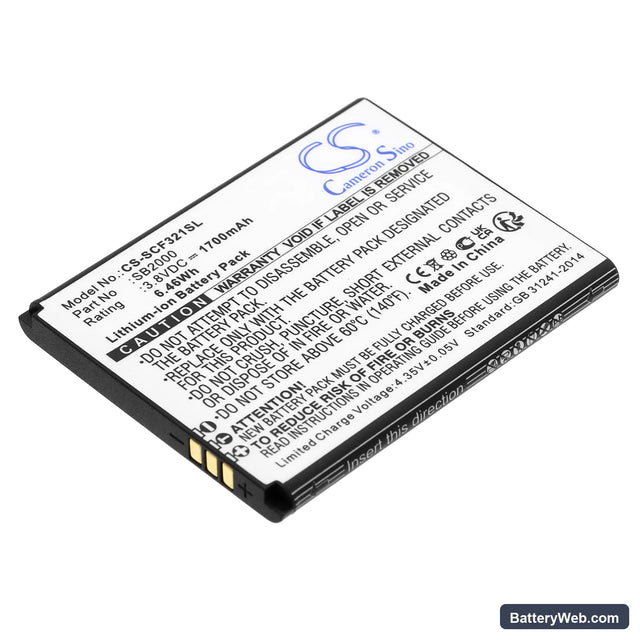 Schok Flip SC3218T Replacement Battery, 3.8V, 1700mAh, Li-ion 1