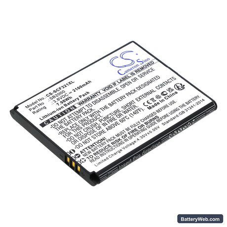Schok Flip SC3218T Replacement Battery, 3.8V, 2100mAh, Li-ion 1