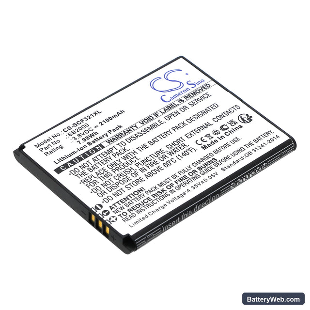 Schok Flip SC3218T Replacement Battery, 3.8V, 2100mAh, Li-ion 1