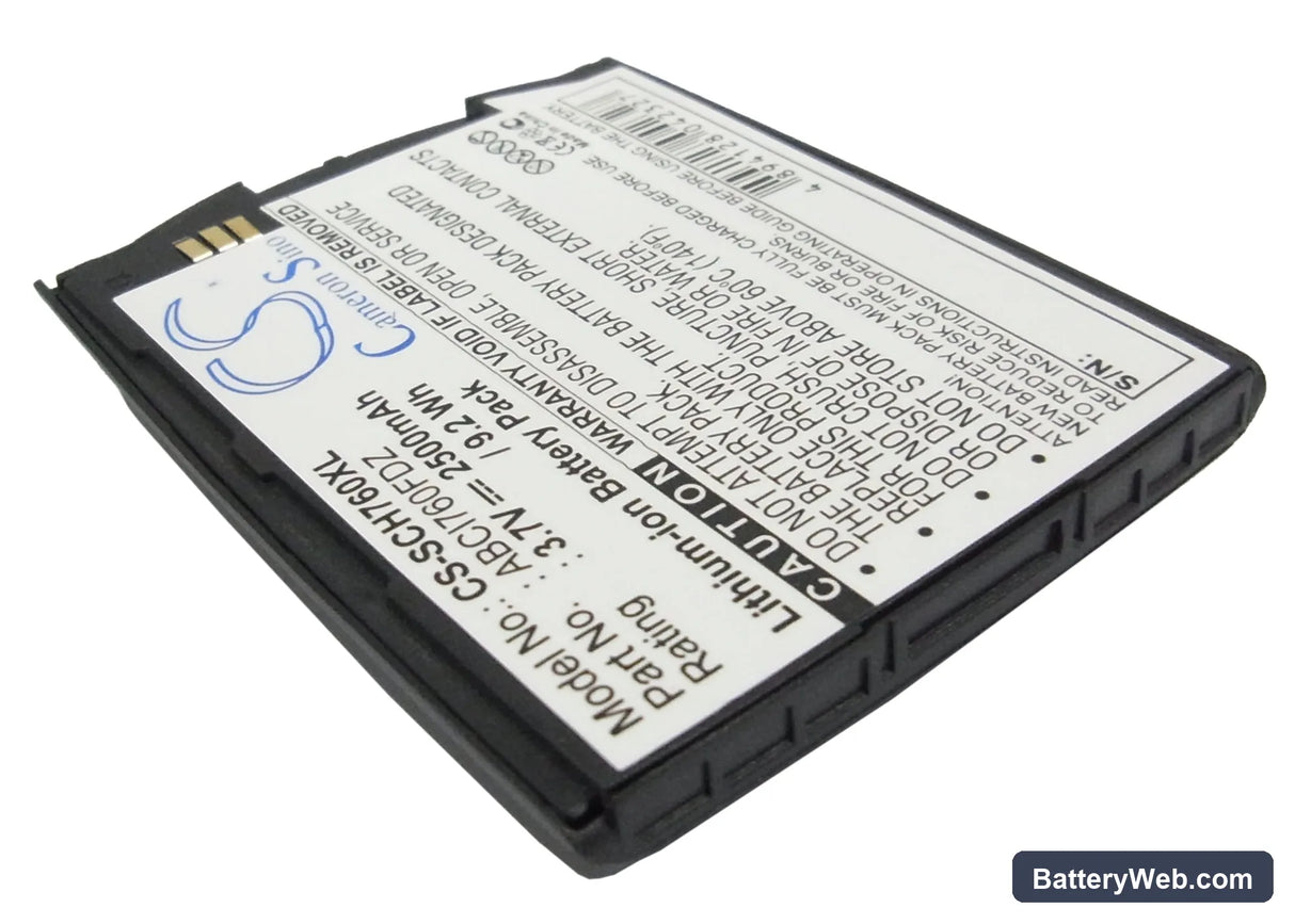 Verizon SCH-I760 Replacement Battery, 3.7V, 2500mAh, Li-ion 2