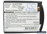 Verizon SCH-I760 Replacement Battery, 3.7V, 2500mAh, Li-ion 5