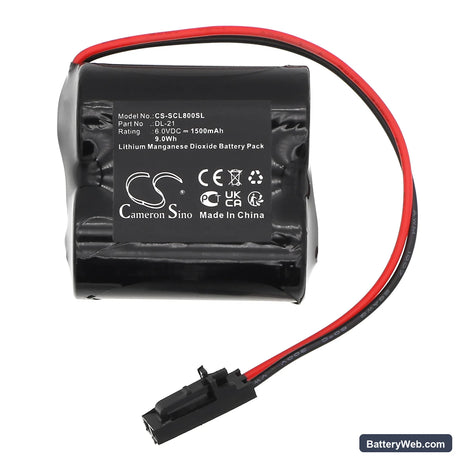 Saflok CL-08 Replacement Battery, 6V, 1500mAh, Li-MnO2 3