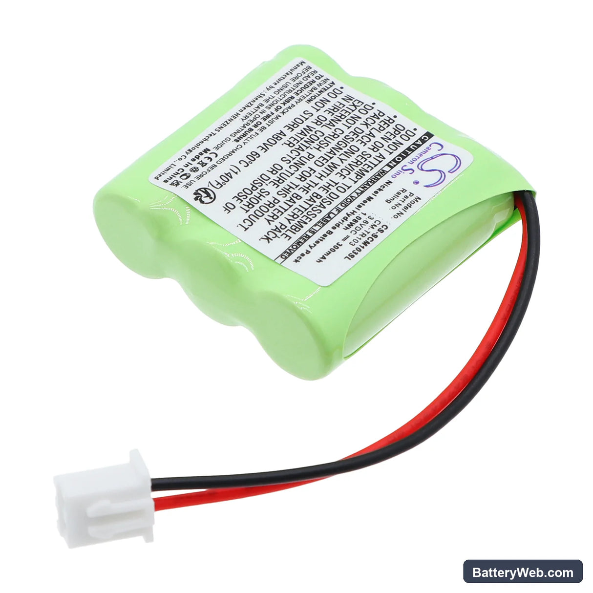 Tri-Tronics 1038100-D Replacement Battery, 3.6V, 300mAh, Ni-MH 2