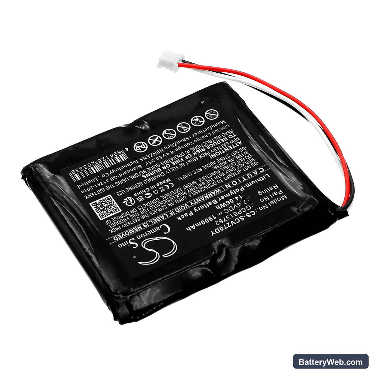 Sencor SPV2706 Replacement Battery, 7.4V, 1900mAh, Li-Polymer 2