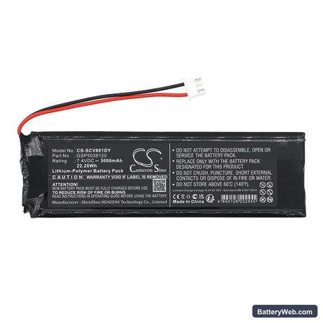 Sencor SPV8011T Replacement Battery, 7.4V, 3000mAh, Li-Polymer 3