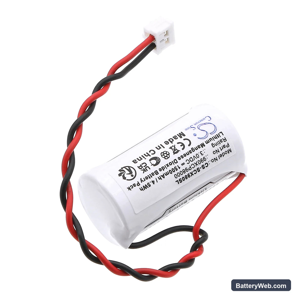 Schneider Modicon Quantum CPU Replacement Battery, 3V, 1500mAh, Li-MnO2 2