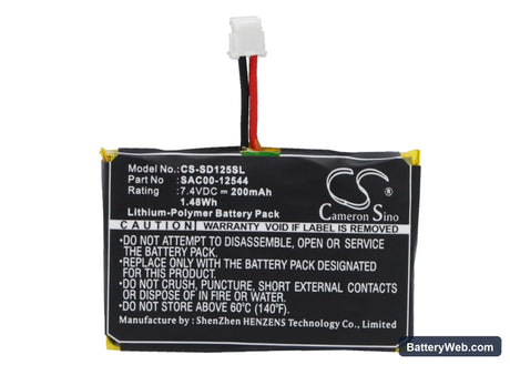 SportDog SD-1225 Trainer Receiver Replacement Battery, 7.4V, 200mAh, Li-Polymer 1