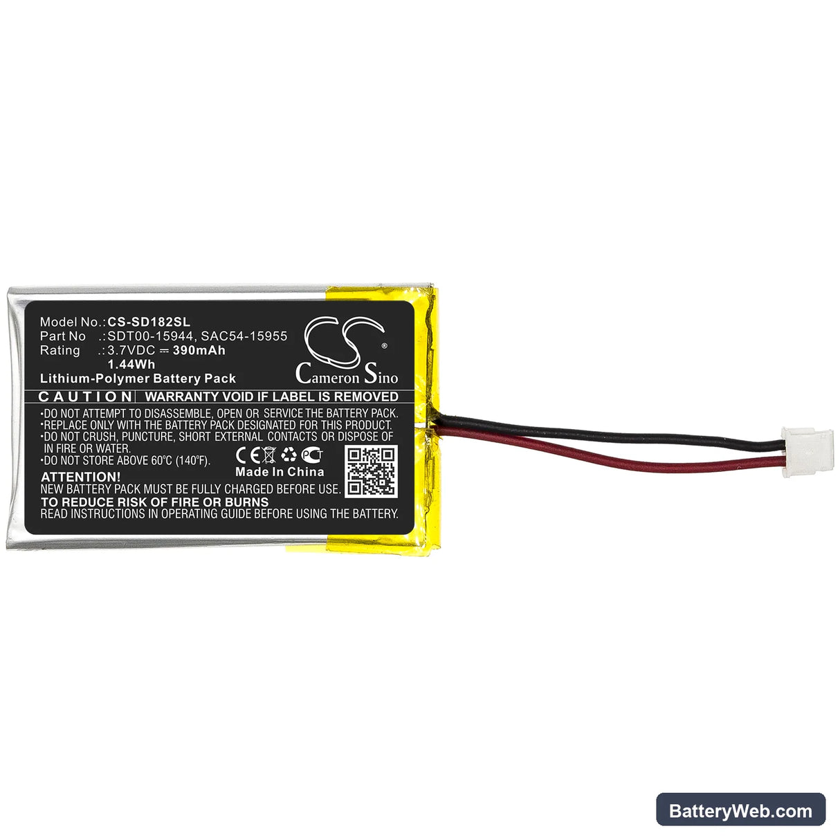 SportDog SportHunter 1225 Replacement Battery, 3.7V, 390mAh, Li-Polymer 3