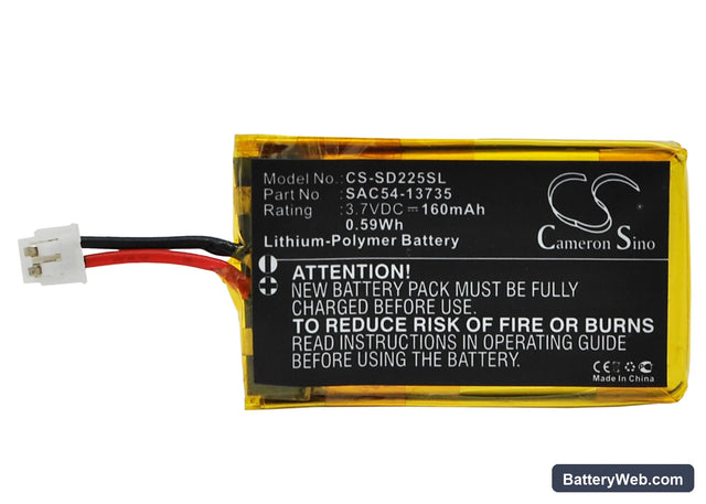 SportDog SR-225 receiver Replacement Battery, 3.7V, 160mAh, Li-Polymer 1