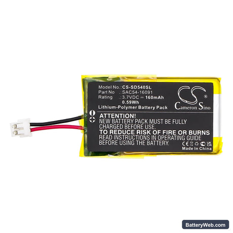 SportDog SBC-R SportDog Bark Collar Replacement Battery, 3.7V, 160mAh, Li-Polymer 3