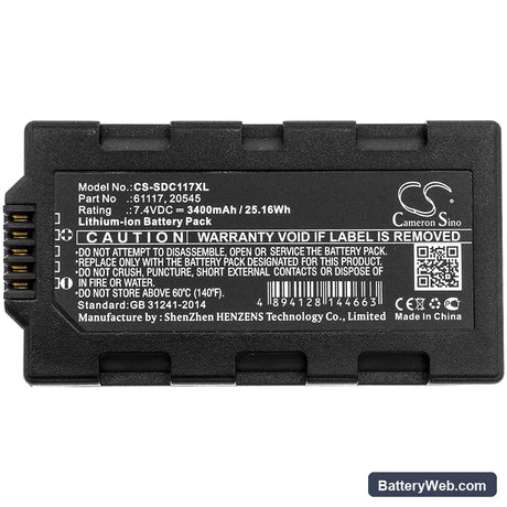 Sokkia Juniper Mesa Field Replacement Battery, 7.4V, 3400mAh, Li-ion 3