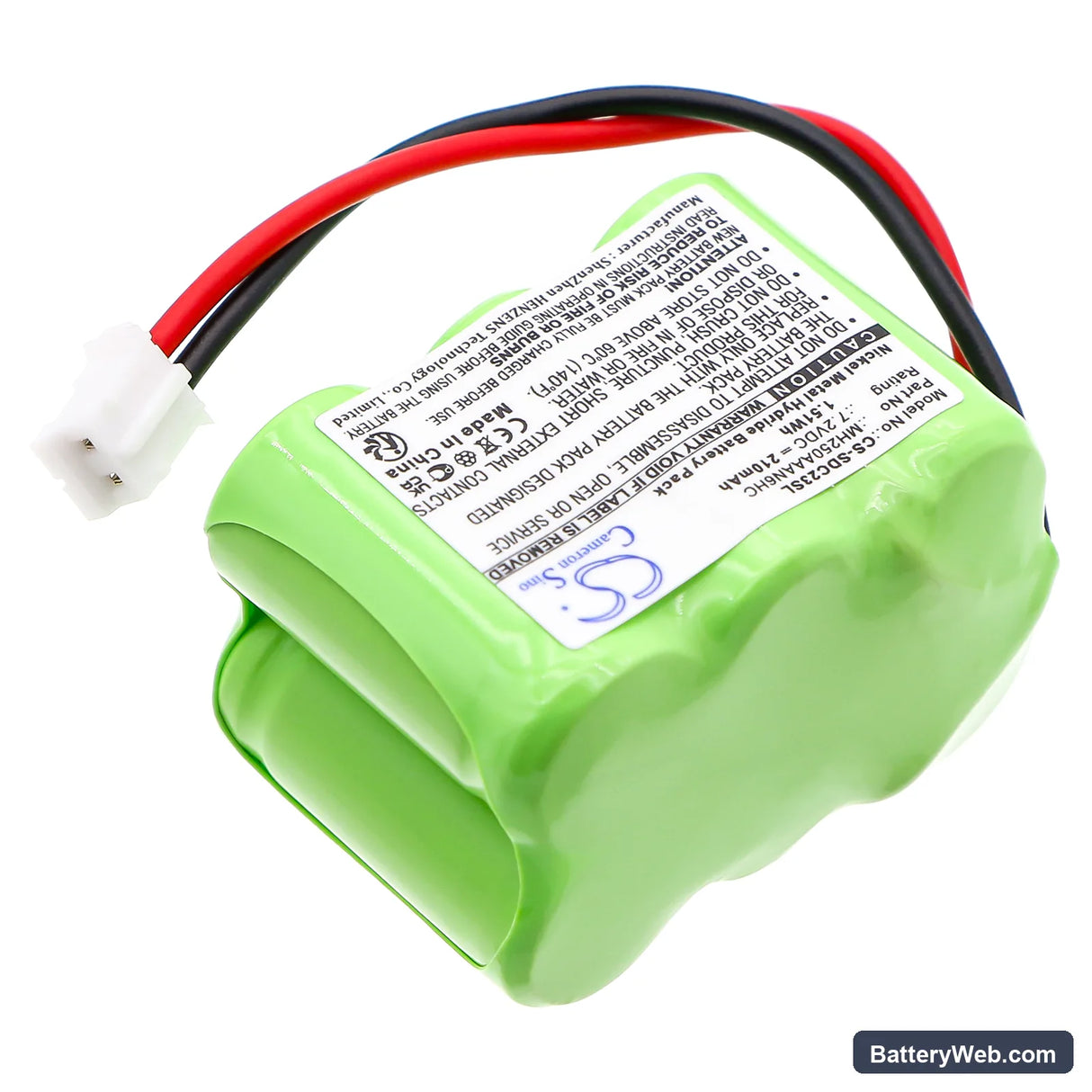 KINETIC MH250AAAN6HC Replacement Battery, 7.2V, 210mAh, Ni-MH 2