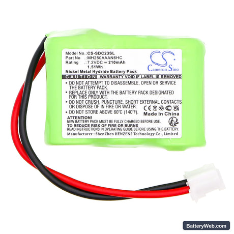 KINETIC MH250AAAN6HC Replacement Battery, 7.2V, 210mAh, Ni-MH 3