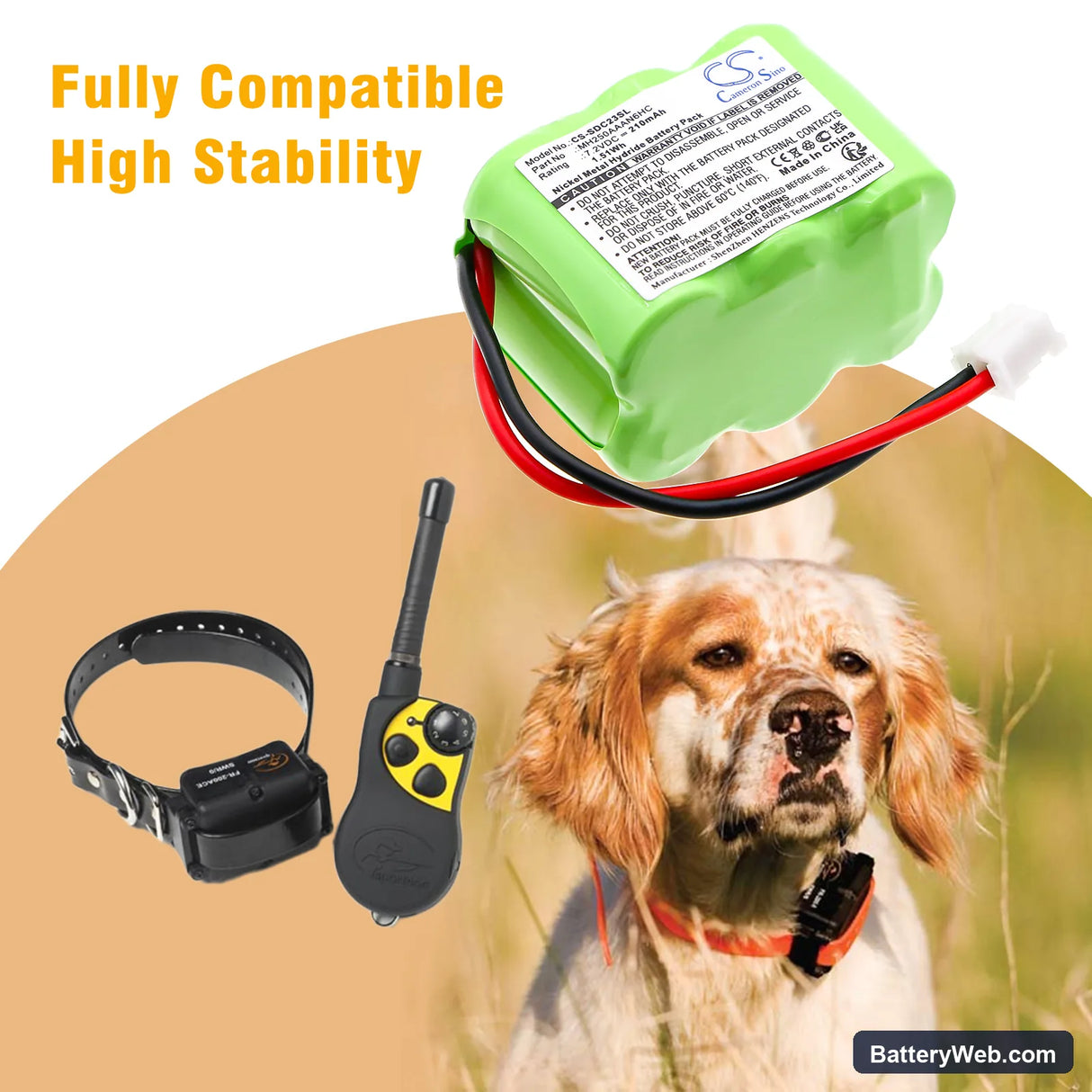 KINETIC MH250AAAN6HC Replacement Battery, 7.2V, 210mAh, Ni-MH 6