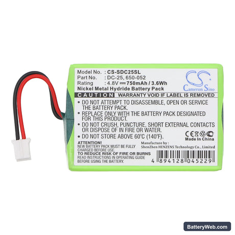 KINETIC MH750PF64HC Replacement Battery, 4.8V, 750mAh, Ni-MH 3