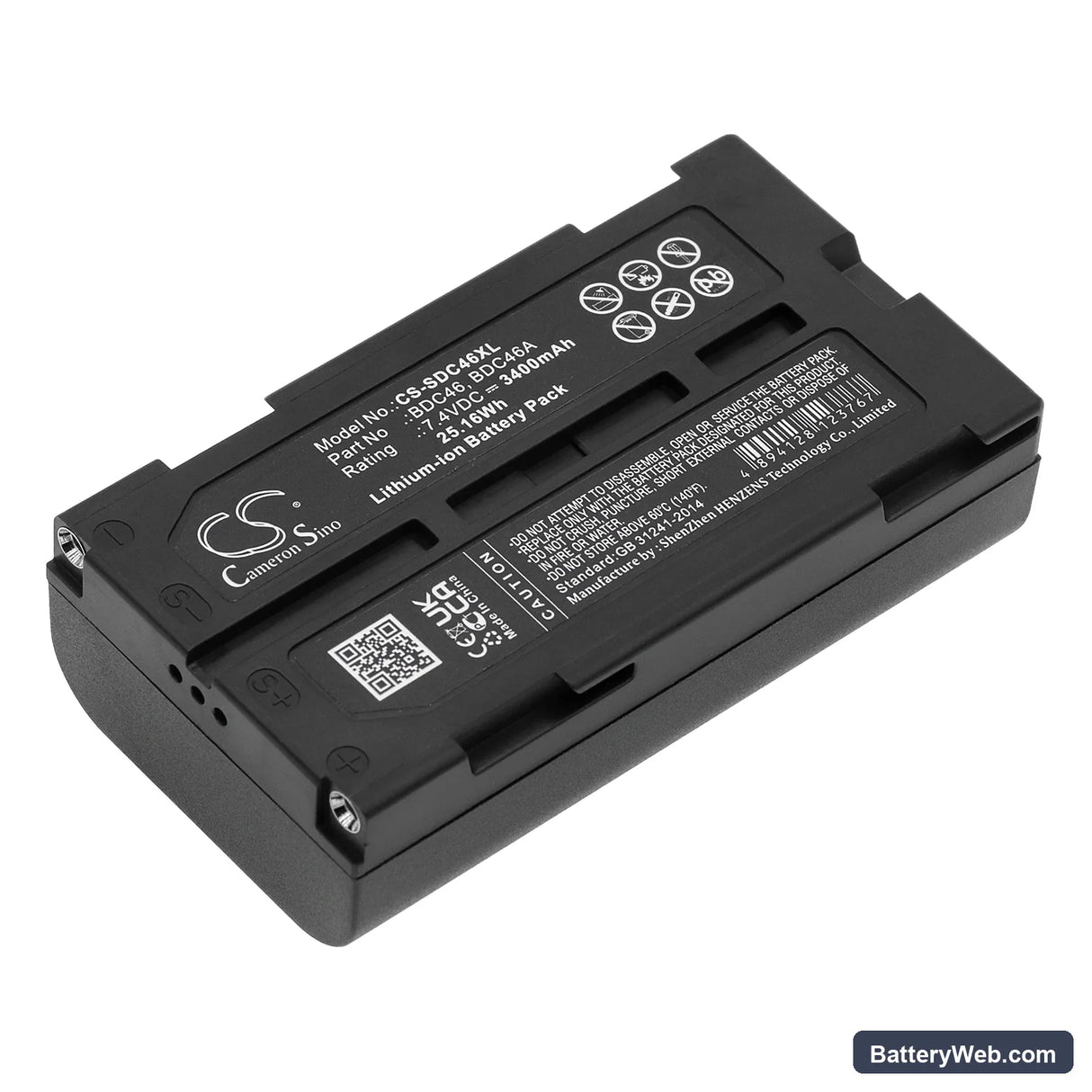 Sokkia SET 200 Replacement Battery, 7.4V, 3400mAh, Li-ion 1