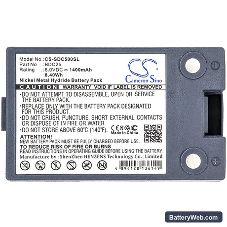 Sokkia SET 5A Total Stations Replacement Battery, 6V, 1400mAh, Ni-MH 3