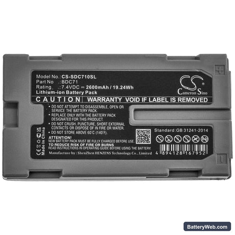 Sokkia 3D Layout Navigator LN-150 Replacement Battery, 7.4V, 2600mAh, Li-ion 5