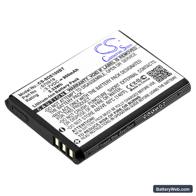 SEDEA S5 Replacement Battery, 3.7V, 900mAh, Li-ion 1