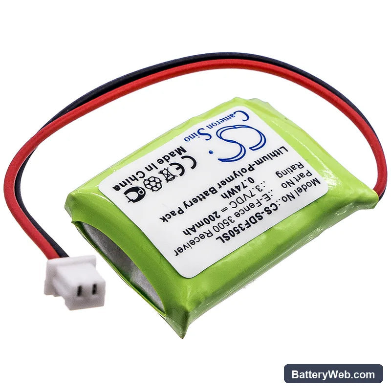 Dogtra E-Fence 3500 Receiver Replacement Battery, 3.7V, 200mAh, Li-Polymer 2