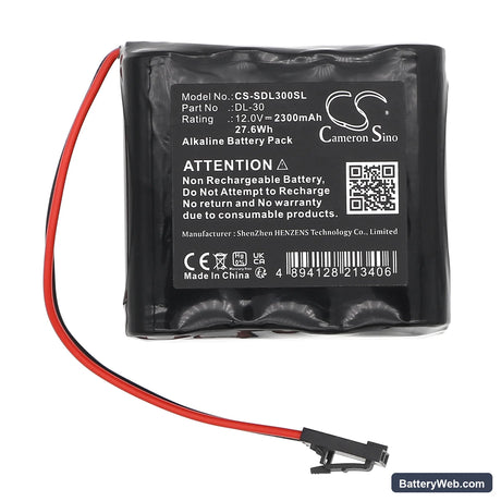 Locknetics K380-001 Replacement Battery, 12V, 2300mAh, Alkaline 3