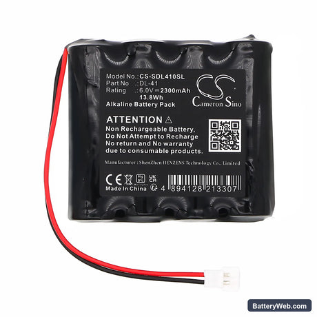 DoorLock DL-41 Replacement Battery, 6V, 2300mAh, Alkaline 3