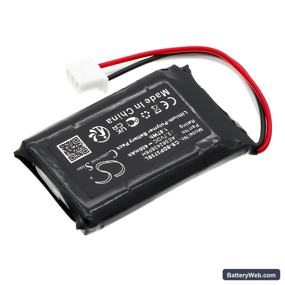 Dogtra Transmitter 280C Replacement Battery, 3.7V, 450mAh, Li-Polymer 2