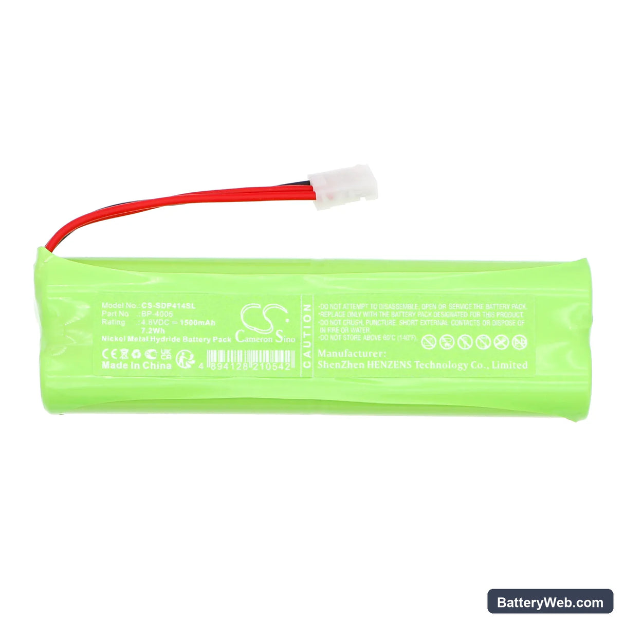 Seiko DPU-414 Replacement Battery, 4.8V, 1500mAh, Ni-MH 3