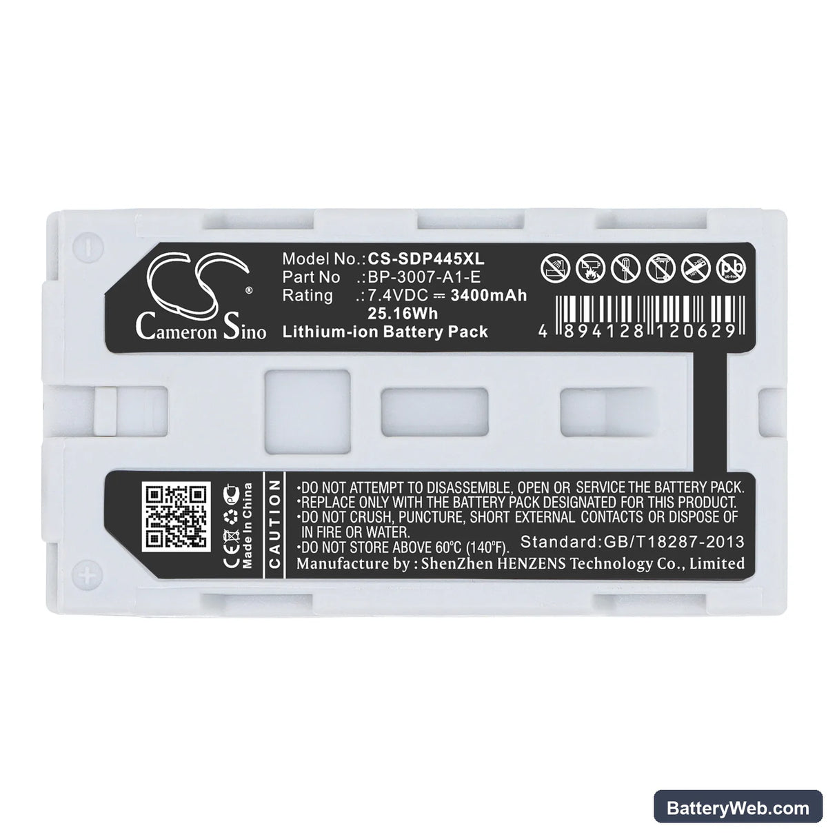 Seiko DPU-3445 Replacement Battery, 7.4V, 3400mAh, Li-ion 5