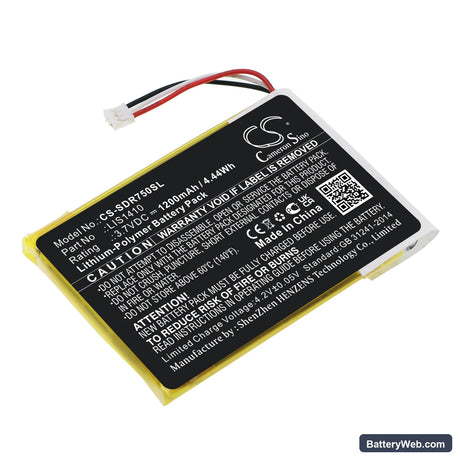 Sony MDR-DS7500 Replacement Battery, 3.7V, 1200mAh, Li-Polymer 1