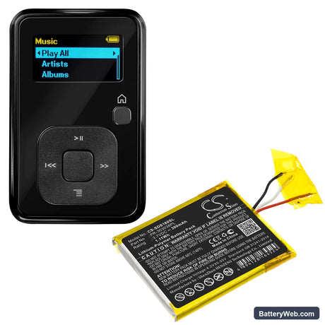 SanDisk Sansa Clip Zip Replacement Battery, 3.7V, 260mAh, Li-Polymer 5