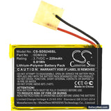 SanDisk Sansa Clip Sport Replacement Battery, 3.7V, 220mAh, Li-Polymer 3