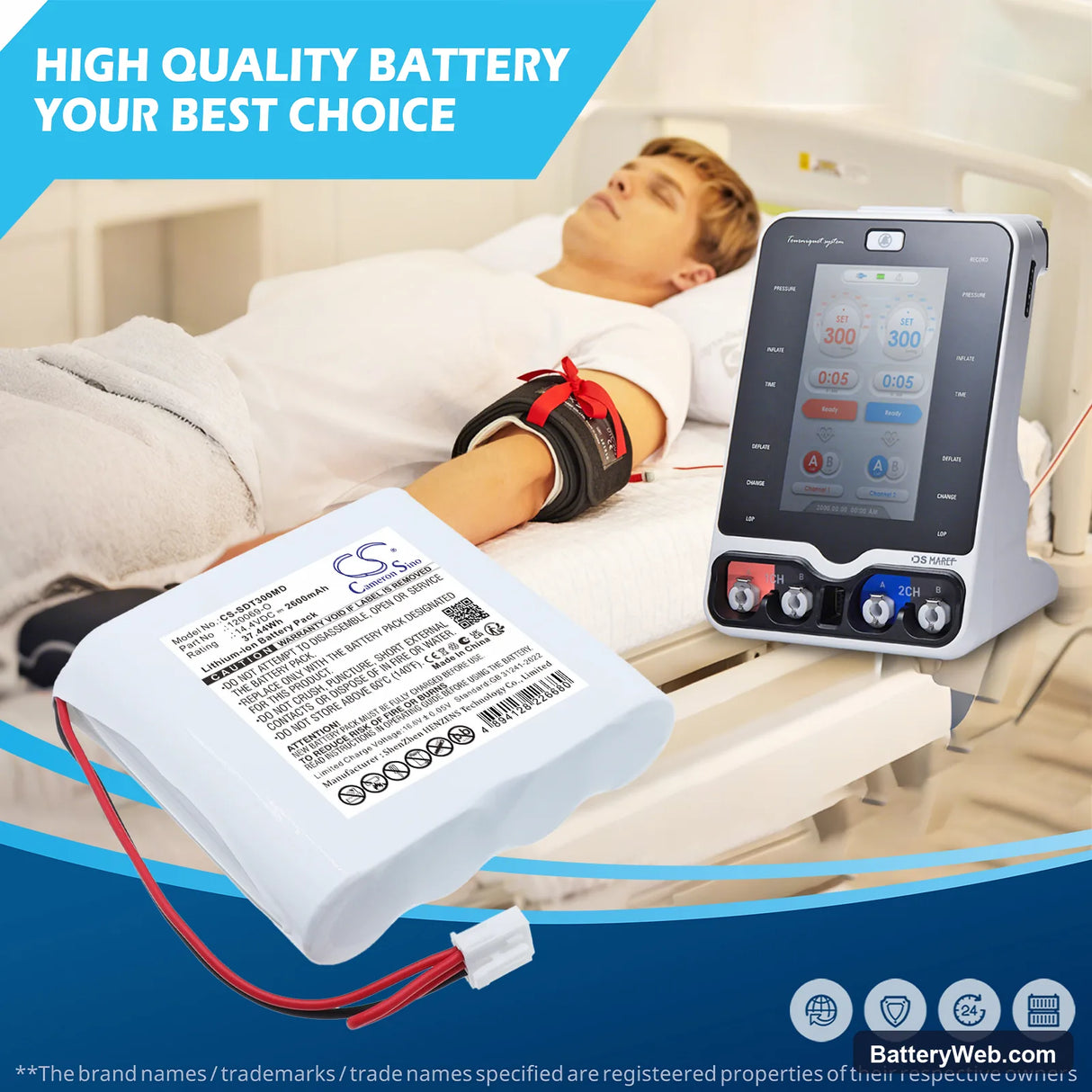 Spengler DTS 3000 Replacement Battery, 14.4V, 2600mAh, Li-ion 6