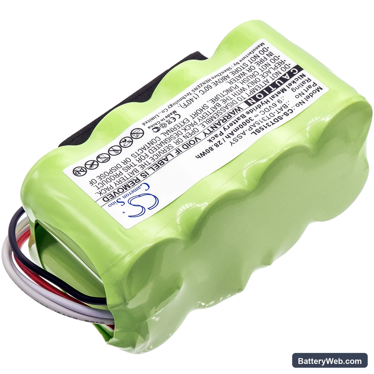 Shimpo DT-315A Replacement Battery, 9.6V, 3000mAh, Ni-MH 2