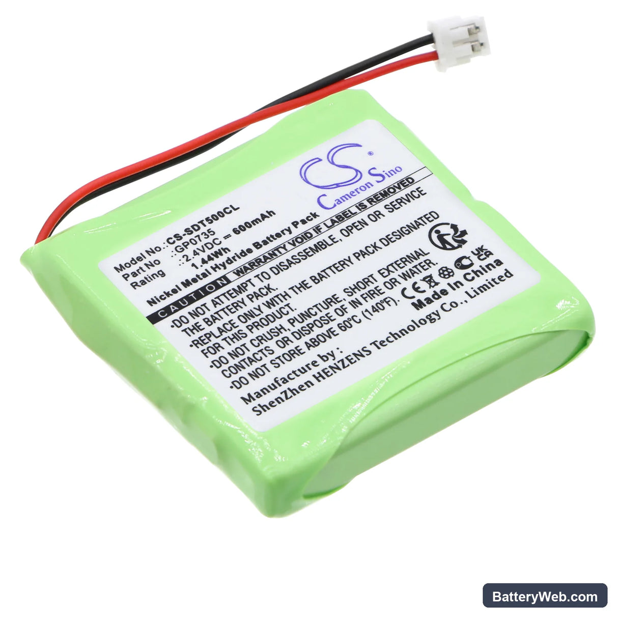 Audioline SLIM DECT 500 Replacement Battery, 2.4V, 600mAh, Ni-MH 1