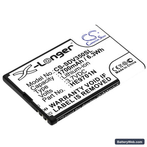 Zoomax Snow Replacement Battery, 3.7V, 1700mAh, Li-ion 1
