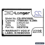 Zoomax Snow Replacement Battery, 3.7V, 1700mAh, Li-ion 5