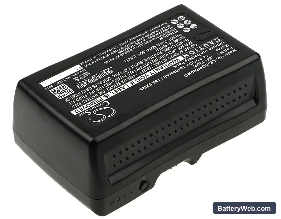 MEGA SPEED HIGH SPEED VIDEO CAMERA Replacement Battery, 14.8V, 10400mAh, Li-ion 2