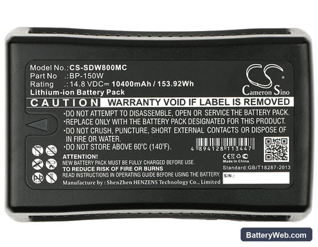 MEGA SPEED HIGH SPEED VIDEO CAMERA Replacement Battery, 14.8V, 10400mAh, Li-ion 6
